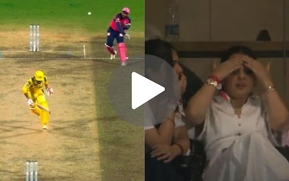 [Watch] Sakshi Dhoni In Utter Disbelief As Jadeja 'Obstructs The Field' To Escape Samson's Throw
